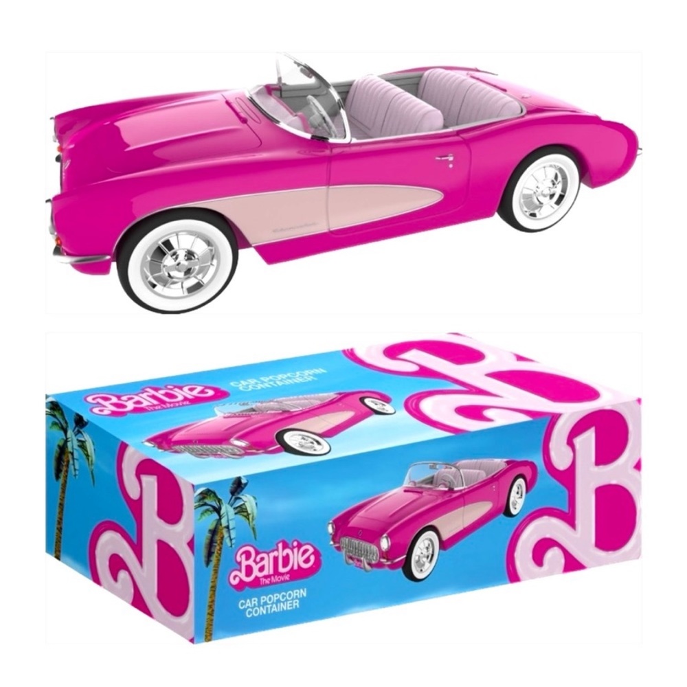 Barbie The Movie Collectible Pink Corvette Convertible AMC Popcorn Container